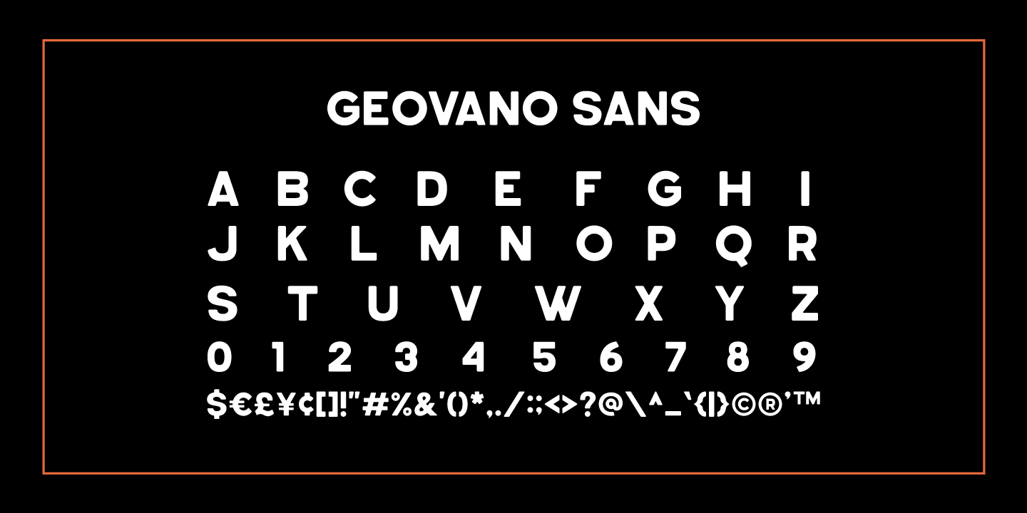 Przykład czcionki Geovano Sans Regular